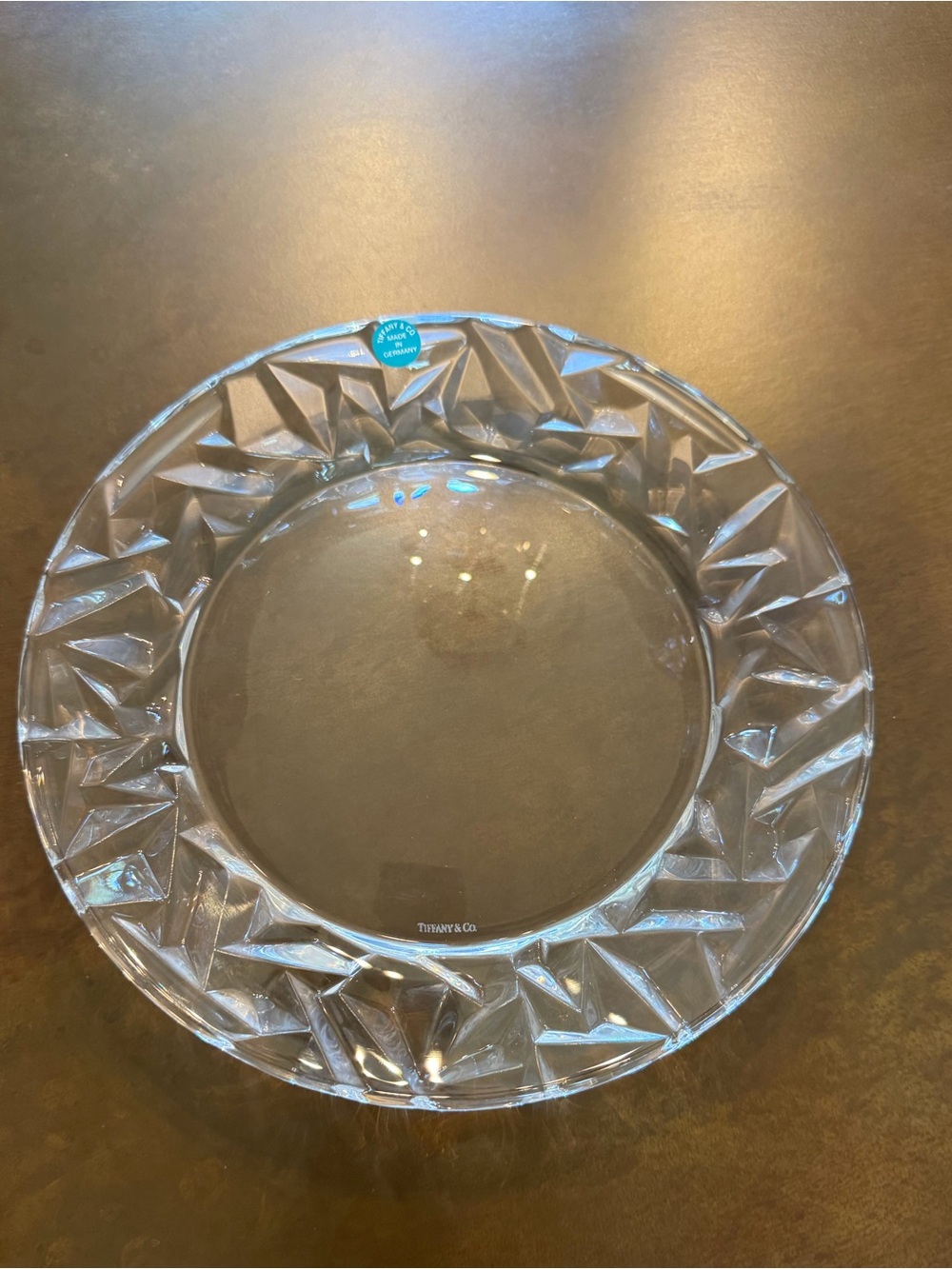 Tiffany & Co. Rock Cut Crystal 10" Dinner Plate